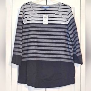 Grey Striped Top